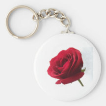 Red White and a Rose Keychain