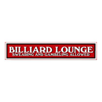 red white and black Billiard Lounge sign posters