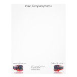 Red White and Black Buses on White Background Personalized Letterhead