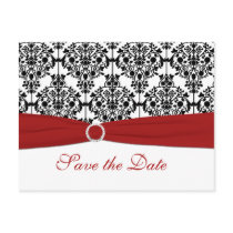 Red, White, and Black Save the Date Postcard
