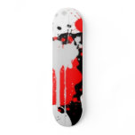 Red, White and black splatter skate board
