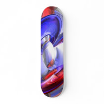 Red, White and Blue Abstract Skateboard