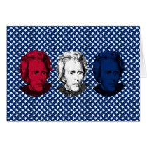 Red, White, and Blue -- Andrew Jackson with Stars Greeting Card