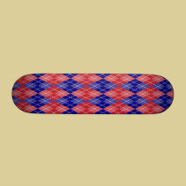 Red White and Blue Argyle Plaid skateboards
