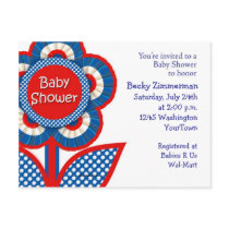 Red, White and Blue Baby Shower Invitation Postcards