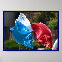 Red White and Blue balloons poster