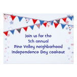 Red White and Blue Banner Cookout Custom Announcement
