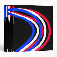 Red White and Blue Barbed Wire on Black Back Vinyl Binder