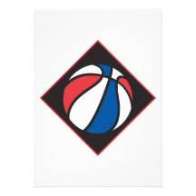 red white and blue basketball invitation