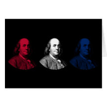 Red, White, and Blue -- Ben Franklin Greeting Card
