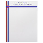 "Red White and Blue Customizable " Letterhead Design