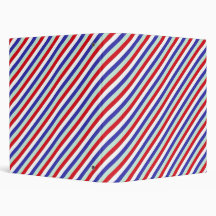 Red, White, and Blue Diagonal Stripes Vinyl Binders