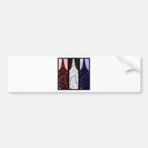 Red, white and blue Eiffel Tower Bumper Sticker