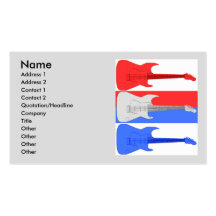 Red White and Blue Electric Guitars Business Card