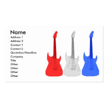 Red White and Blue Electric Guitars Business Card