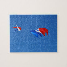 Red, White, And Blue Kite Jigsaw Puzzles