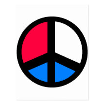 Red , White and Blue Peace Post Cards