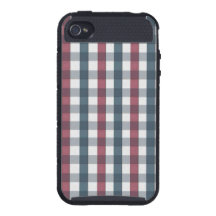 Red White and Blue Plaid Pattern iPhone 4 Covers
