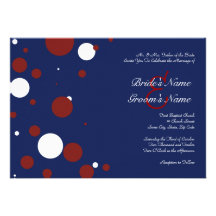 Red, White, and Blue Polka Dot Wedding Invitation