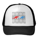 Red, white and blue speed skaters mesh hats