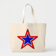 Red, white and blue stacked stars tote bag
