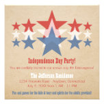 Red, White and Blue Star Cascade July 4th Invite