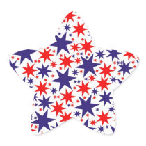 Red, White and Blue Stars Design, template Star Sticker