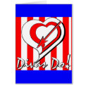 Red, White and Blue Stripes with Heart Divas Do!tm cards