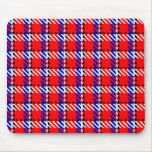 Red White and Blue Tartan Mousepad