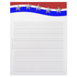 Red White and Blue with Stars pages letterhead