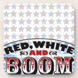 Red White and Boom cork coasters