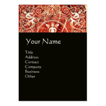RED WHITE BLACK FLORAL SWIRLS AND ANGELS BUSINESS CARD TEMPLATES