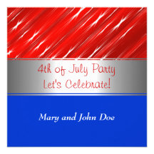 Red White Blue 4th of July Party Event Invitati Personalized Invites