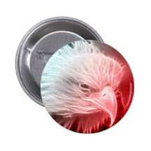 Red White & Blue Eagle Pinback Button