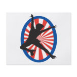 red white blue figure skater silhouette flyer design