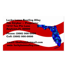 Red White & Blue Florida Map State Business Card