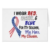 Red White Blue For My Cousin Cards