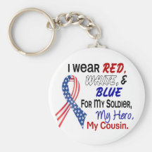 Red White Blue For My Cousin Key Chains