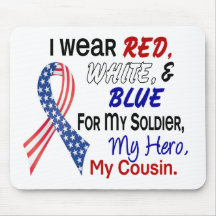 Red White Blue For My Cousin Mouse Pad