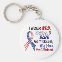 Red White Blue For My Girlfriend Key Chain