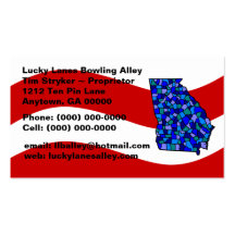Red White & Blue Georgia Map State Business Card