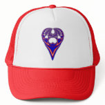 Red White & Blue Heart Fractal Cap hats
