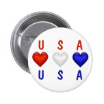 Red White & Blue hearts buttons