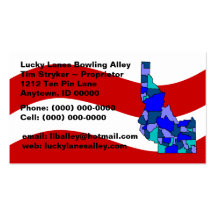 Red White Blue Idaho ID Map State Business Card