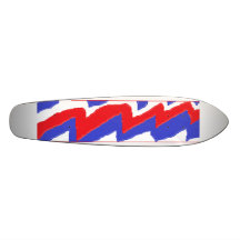 Red white Blue Lightning Custom Skate Board