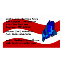 Red White & Blue Maine ME Map county Business Card