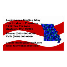 Red White & Blue Missouri MO Map Business Card