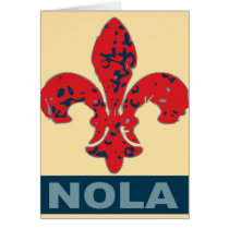 Red White Blue NOLa Fleur De Lis Cards