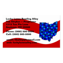 Red White & Blue OH Ohio Map State Business Card