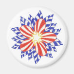 Red White Blue Patriotic Flower Magnets